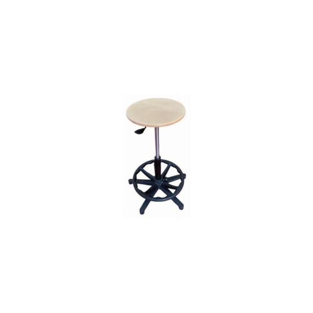 High stool in beech with footrest, plastic base