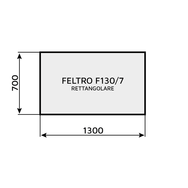 Feltro rettangolare F130/7 1300 x 700 mm