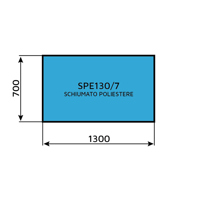 Blue polyester foam SPE130/7 (1300 x 700 mm)