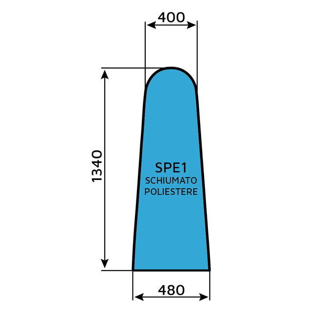 Blue Polyester Foam SPE1 (C-Shaped Tables)