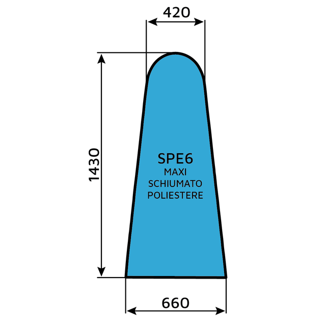 Schiumato poliestere blu SPE6 (Tavoli forma C Maxi)