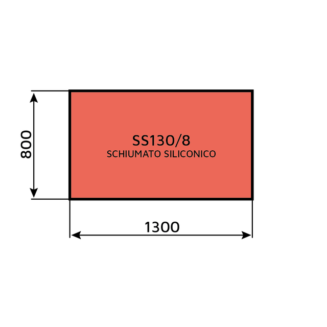 Schiumato siliconico rosso SS130/8 (1300 x 800 mm)