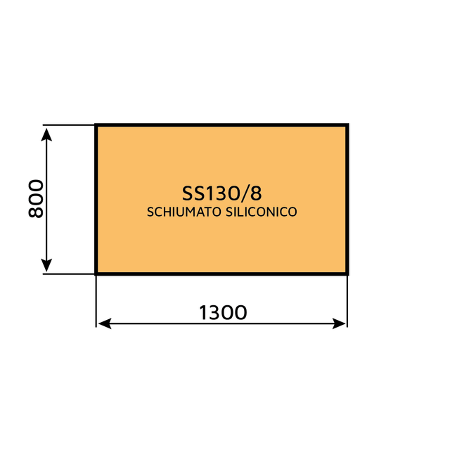 Schiumato siliconico giallo SS130/8 (1300 x 800 mm)