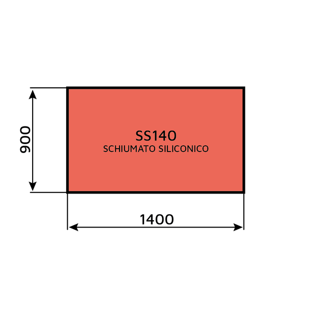 Schiumato siliconico rosso SS140 (1400 x 900 mm)