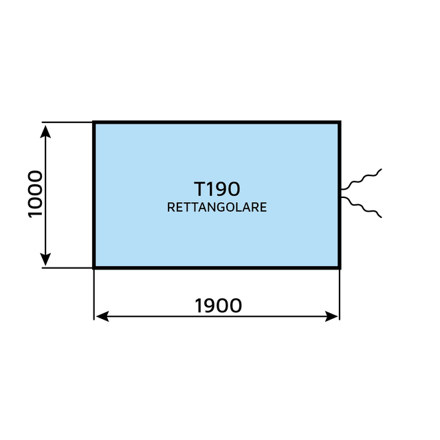 Telo rettangolare T190 1900 x 1000 mm